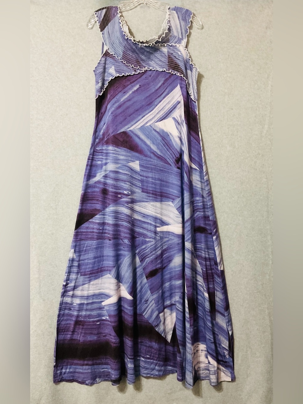 Soft Surrounding Purple Marble Print Sleeveless Maxi Dress SZ L - Picture 1 of 11